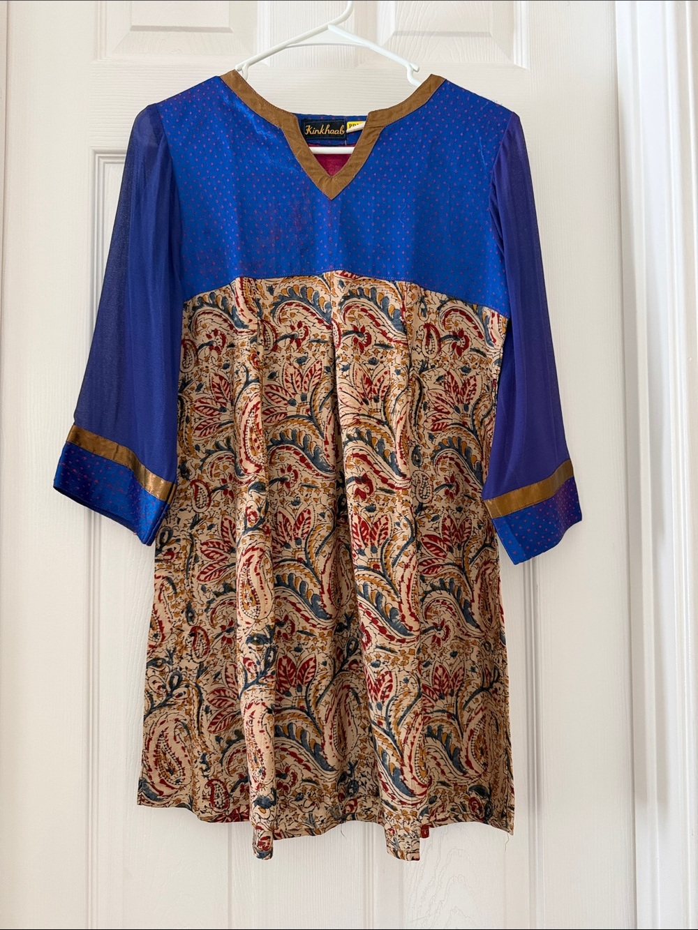 Royal Blue & Multi Paisley Silk Tunic